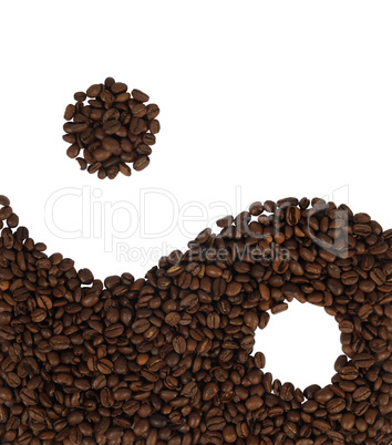 Grains of coffee yin of yang