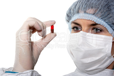 red pill in his hand the doctor