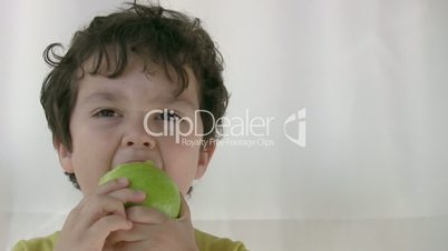 Child eating apple