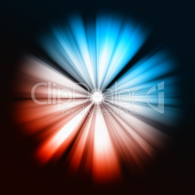 Blue and red Beams of light: shining star