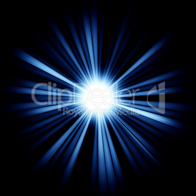 Blue Beams of light: shining star