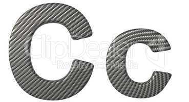 Carbon fiber font C lowercase and capital letters