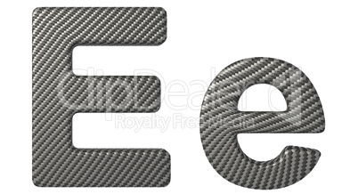 Carbon fiber font E lowercase and capital letters