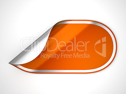 Orange rounded hamous sticker or label