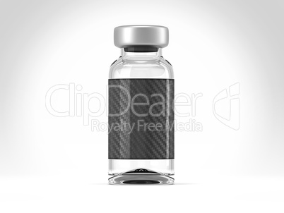 Single medical ampoule on white