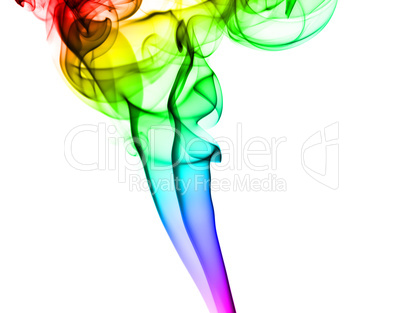 Abstract colorful smoke pattern on white