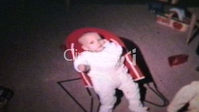 Boy In Baby Bouncer (1964 Vintage 8mm film)