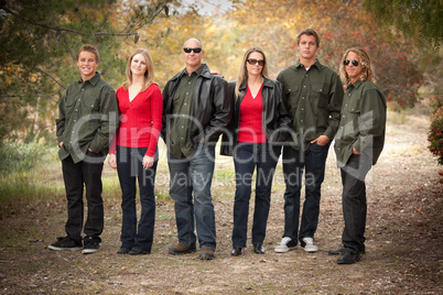 Attractive Family Portrait Walking Outdoors