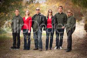 Attractive Family Portrait Walking Outdoors