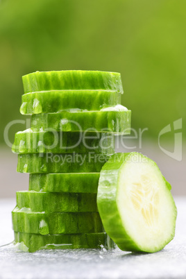 Sliced cucumber