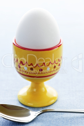 Boiled egg in cup
