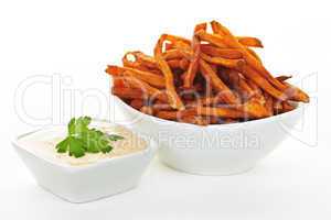 Sweet potato fries with sauce