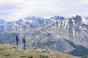 Hikers in mountains