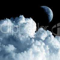 Moon and cloud.
