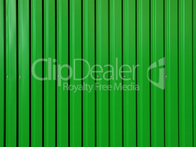 Green corrugated surface.