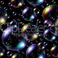 Soap bubbles seamless background.