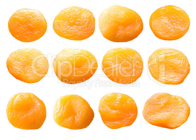 Dried apricots set.