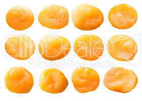 Dried apricots set.