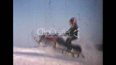 Snowmobiling Jumps (1975 Vintage 8mm film)