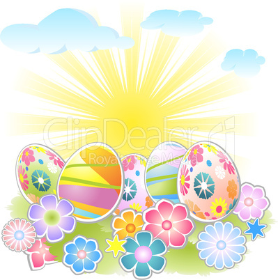 Happy Easter with sun.eps