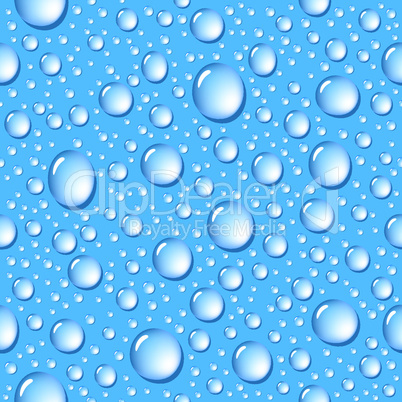 Blue water drops seamless background.