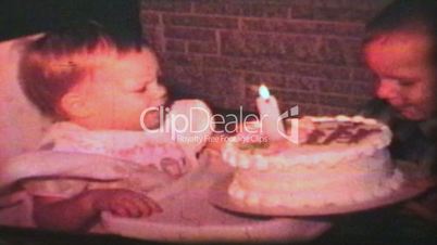 Little Girl Has First Birthday (1966 - Vintage 8mm film)