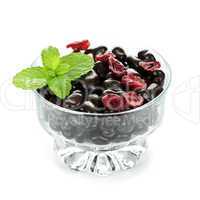 Bowl of chocolate coated cranberries