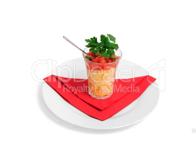 Salad from eggs in a glass (Shota)