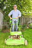 Man mowing lawn