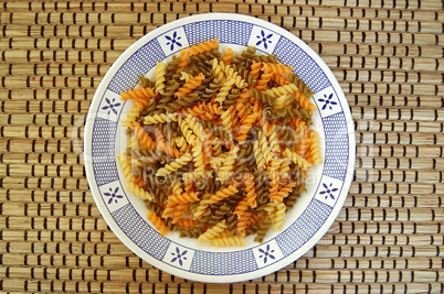 fusilli pasta background