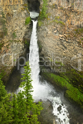 Spahats Falls waterfall in Wells Gray Provincial Park, Canada