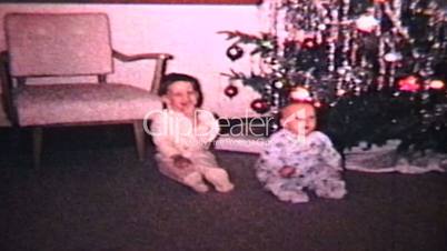 Brothers Playing At Christmas (1965 - Vintage 8mm film)