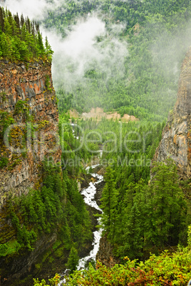 Canyon of Spahats Creek in Wells Gray Provincial Park, Canada