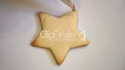 Decorating Christmas Star Cookie