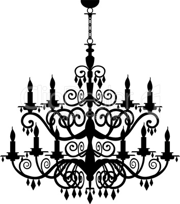 Baroque chandelier silhouette
