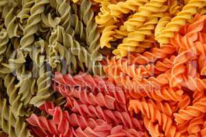 colored twirls pasta background