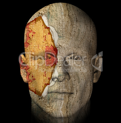 weathered statue head