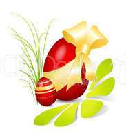 Osterei mit goldener Schleife - Easter egg with golden bow