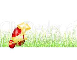 Easter background with eggs and grass - Hintergrund, Ostern, Eier, Gras