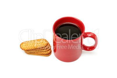 Cup of coffee and biscuit