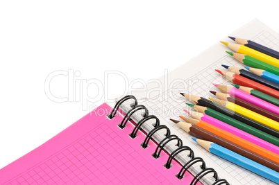 Notebook and pencils