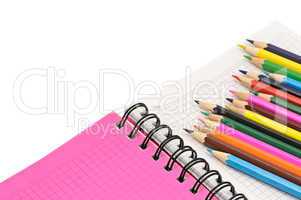 Notebook and pencils