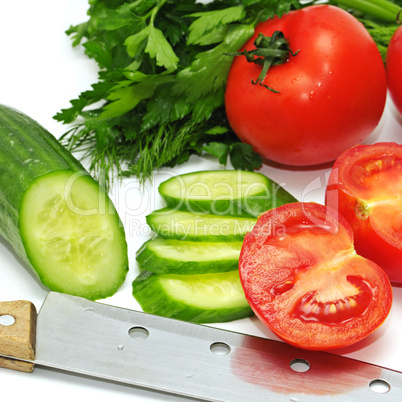 Tomatoes, cucumber and parsley