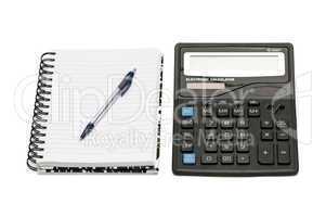 Notebook and calculator