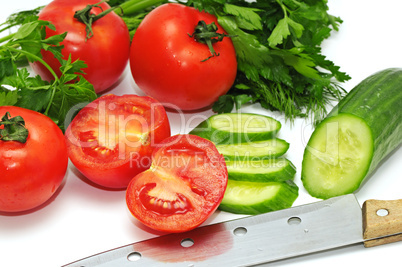 Tomatoes, cucumber and parsley
