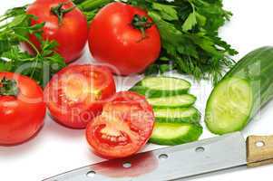 Tomatoes, cucumber and parsley