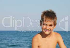 Boy portrait on seaside