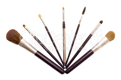 A set of brushes for applying makeup