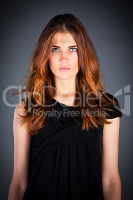 beautiful girl on a dark background