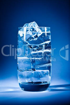 Glass of water with ice